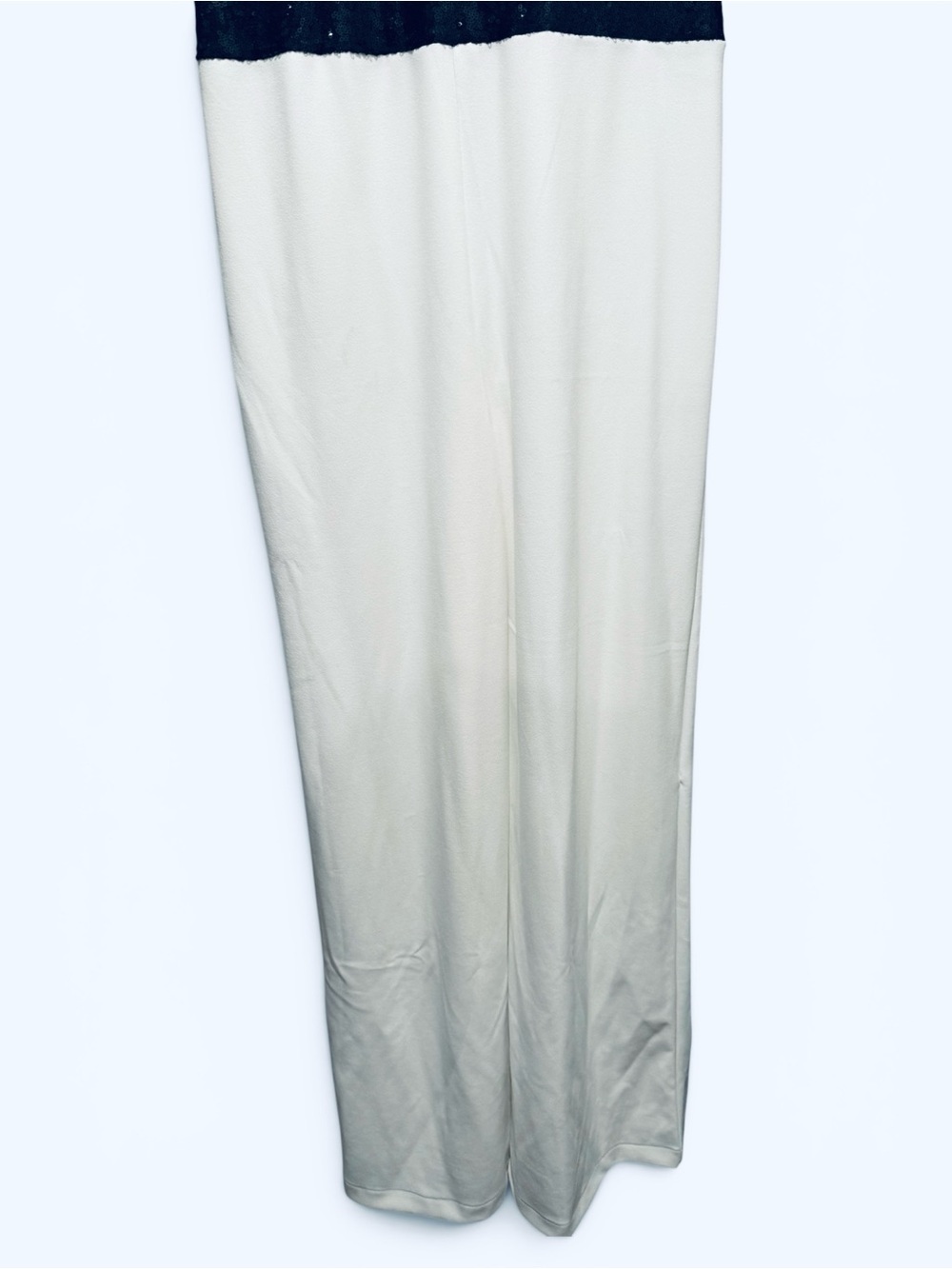 New York and Company Black and White Sequin Bodice Wide-Leg Jumpsuit - Picture 7 of 9